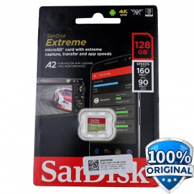 Sandisk MicroSDXC Extreme A2 V30 UHS-1 (160MB/s) 128GB - SDSQXA1-128G-GN6MN - Black - 1