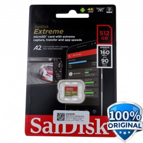 Sandisk MicroSDXC Extreme A2 V30 UHS-1 (160MB/s) 512GB - SDSQXA1-512G-GN6MN - Black - 1