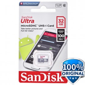 SanDisk Ultra microSDHC Card UHS-I Class 10 (100MB/s) 32GB - SDSQUNR-032G