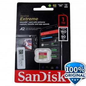 Sandisk MicroSDXC Extreme A2 V30 UHS-1 (160MB/s) 1TB - SDSQXA1-1T00-GN6MN - Black