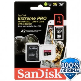 Sandisk MicroSDXC Extreme Pro A2 V30 UHS-1 (170MB/s) 1TB - SDSQXCZ-1T00-GN6MA - Black