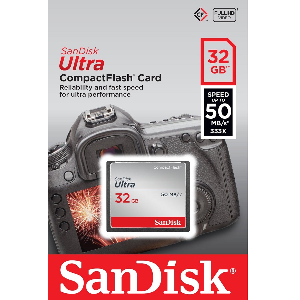 SanDisk Ultra Compact Flash Card (50MB/s) 32GB SDCFHS032G Black