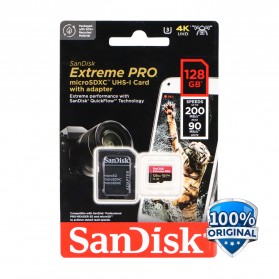 Sandisk MicroSDXC Extreme Pro V30 A2 U3 4K (200MB/s) 128GB - SDSQXCD-128G