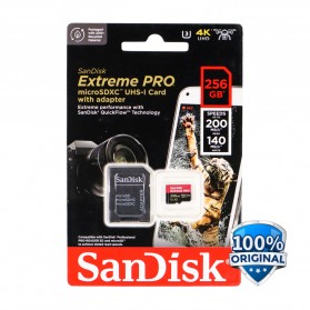 Sandisk MicroSDXC Extreme Pro V30 A2 U3 4K (200MB/s) 256GB - SDSQXCD-256G