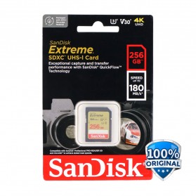 Sandisk SD Card Extreme V30 U3 4K 256GB - SDSDXVV-256G