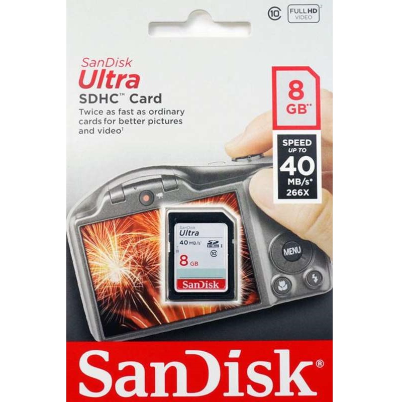 SanDisk Ultra SDHC Card UHSI Class 10 (40MB/s) 8GB SDSDUN008G