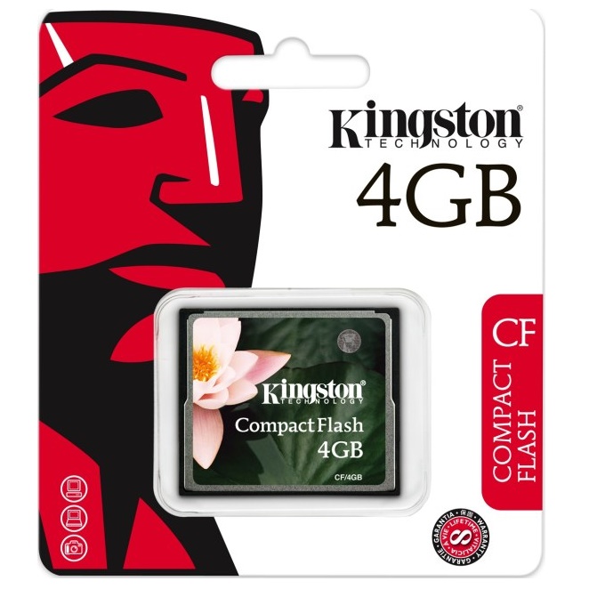 Kingston Compact Flash Memory Card Standard 4GB CF/4GB Black