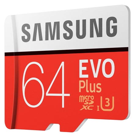 Gambar produk Samsung MicroSDXC EVO Plus Class 10 UHS-1 (100MB/s) 64GB with SD Adapter - MB-MC64GA