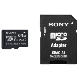 Sony MicroSDXC UHS-I U3 Class 10 (95MB/s) 64GB with SD Card Adapter - SR-64UX2A - 2