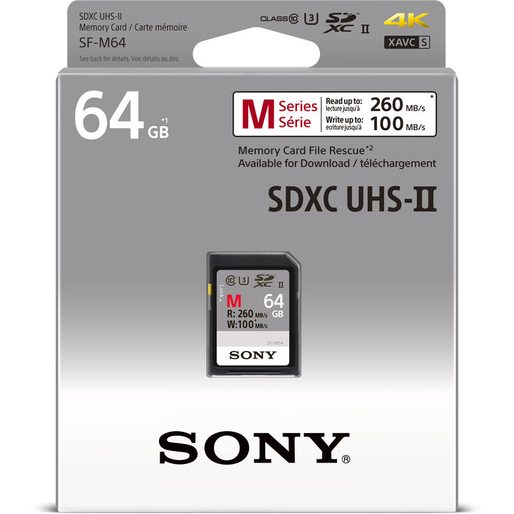 sony m series sdxc uhs ii u3 class 10 260mb s 64gb sf sony m series sdxc uhs ii u3 class 10 260mb s 64gb sf