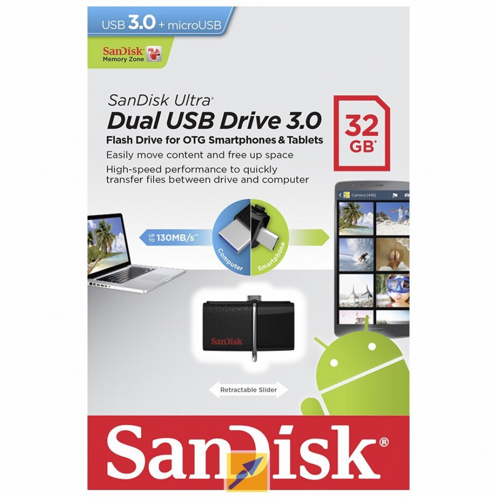 Sandisk Ultra Dual OTG USB Flash Drive USB 3.0 32GB