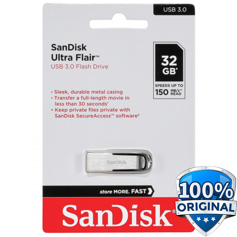 Sandisk ultra flair usb 3 0 flash drive 150mb s 32gb sdcz73