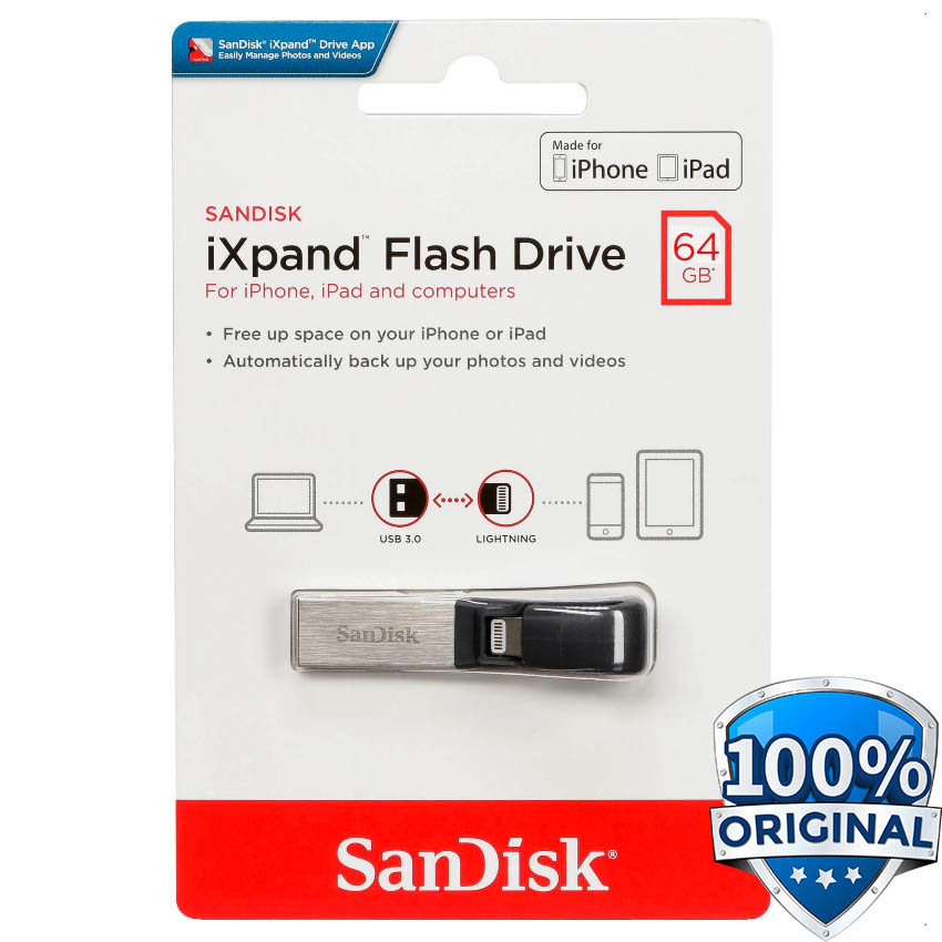 Jual Sandisk iXpand Flashdisk Lightning USB 3.0 64GB SDIX30N064G di