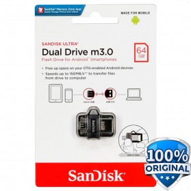 Sandisk Ultra Dual OTG Flash Drive M3.0 64GB - SDDD3-64G - Black