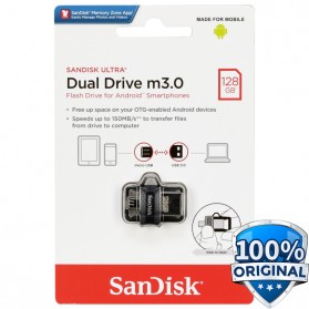 Sandisk Ultra Dual OTG Flash Drive M3.0 128GB - SDDD3-128G - Black - 1