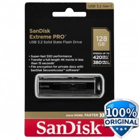 Sandisk Extreme Pro Flashdisk USB 3.2 128GB - SDCZ880 - Black