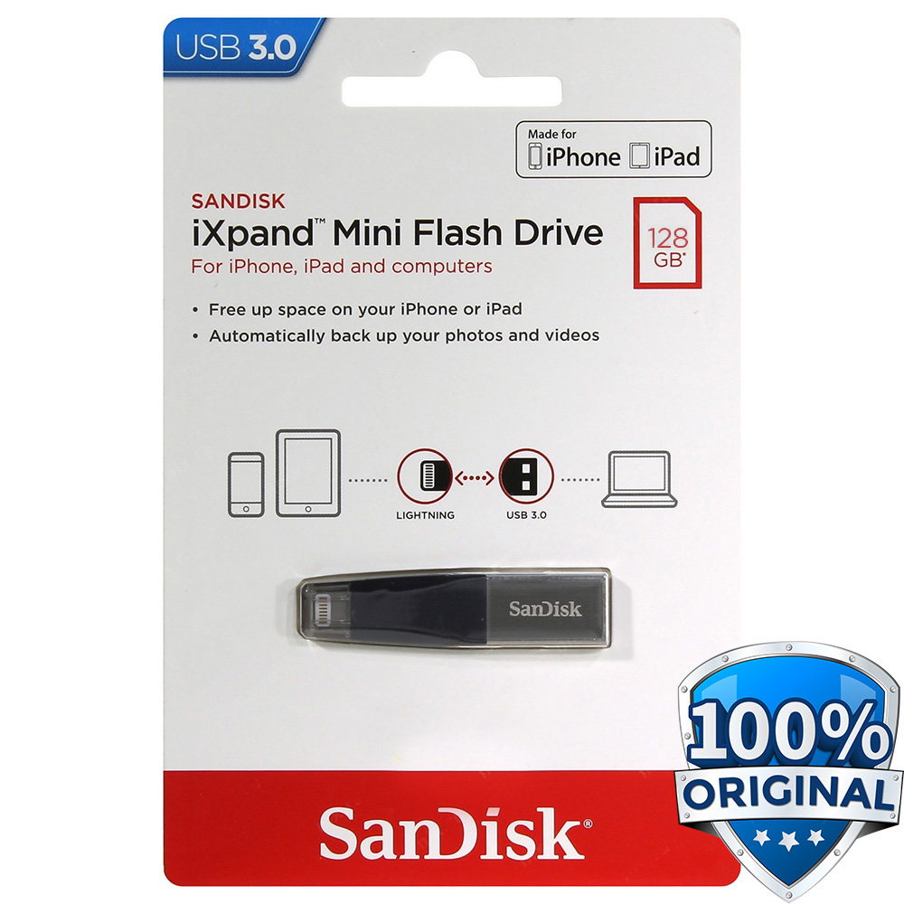 Jual Sandisk iXpand Mini Flashdisk Lightning USB 3.0 128GB SDIX40N