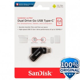 SanDisk Ultra Dual Drive Go USB Type C Flashdisk 64GB - SDDDC3 - Black