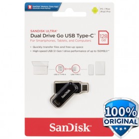 SanDisk Ultra Dual Drive Go USB Type C Flashdisk 128GB - SDDDC3 - Black