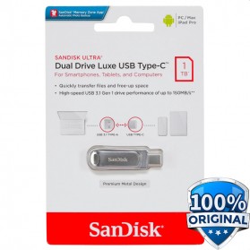 SanDisk Ultra Dual Drive Luxe USB Type C 3.1 Flashdisk 1TB - SDDDC4 - Silver
