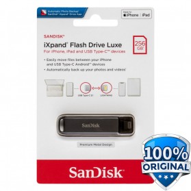 SanDisk iXpand Flashdisk Drive Luxe USB Type C + Lightning 256GB - SDIX70N - Black