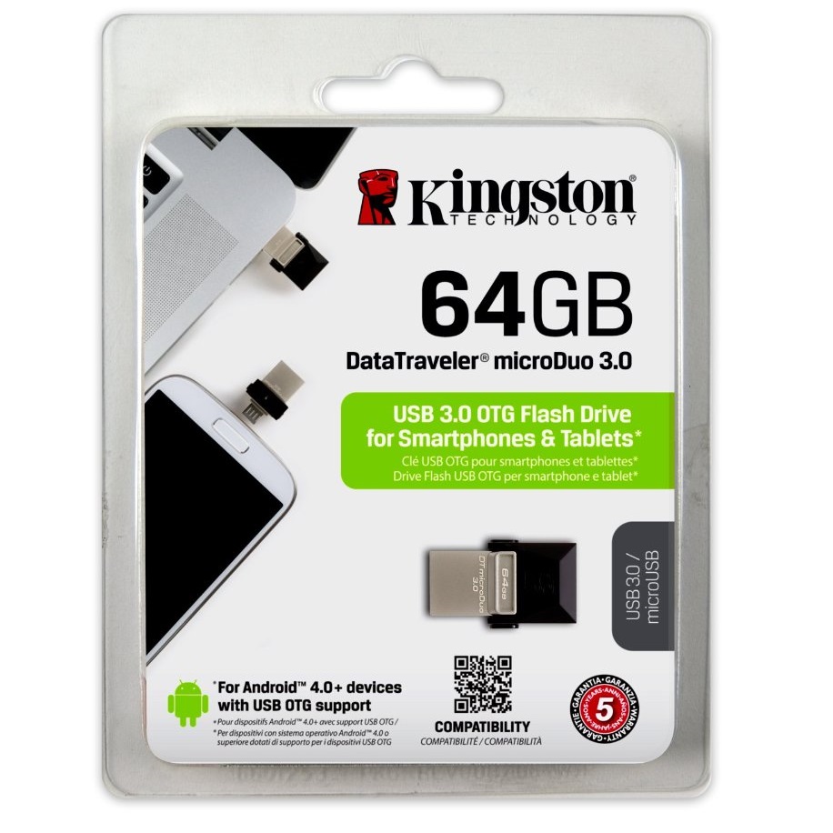 Kingston DataTraveler MicroDuo USB 3.0 Micro USB OTG 64GB 