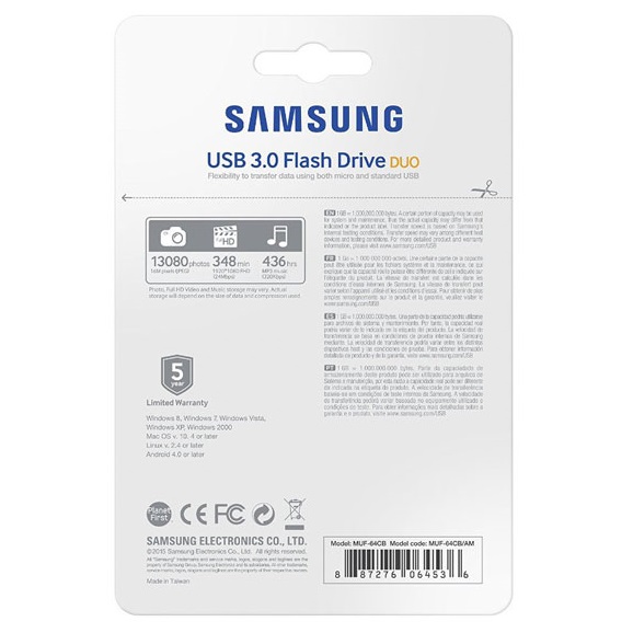 SAMSUNG USB 3.0 32GB Flash drive for Smartphone Memory DUO OTG MUF-CB