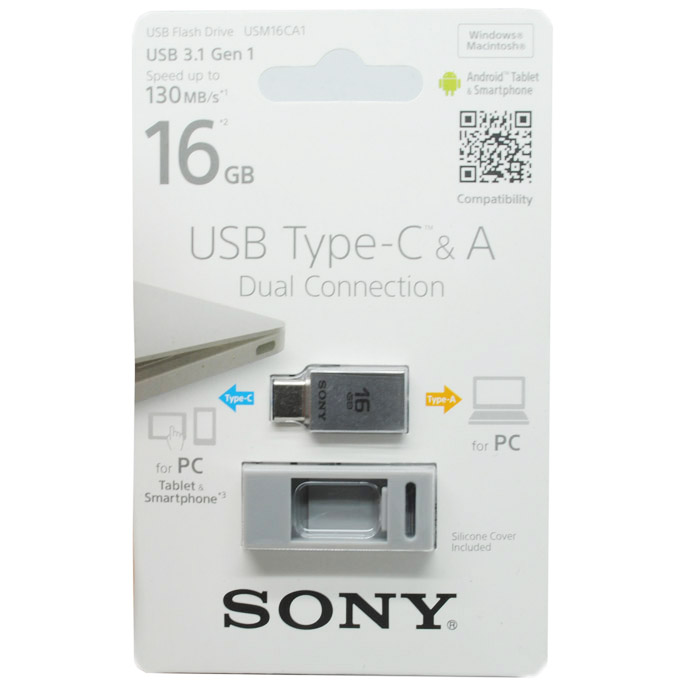 Sony Flashdisk OTG USB Type-C 16GB - USM16CA1 - Silver