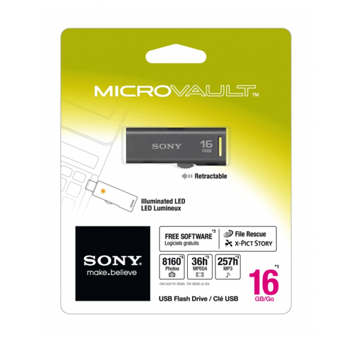 Sony USM16GR MicroVault R-Series USB Flash Drive - 16GB 
