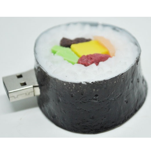 Round Sushi Shape USB 2.0 Flashdisk 16GB - Black 