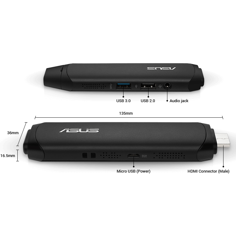 Asus Vivostick Mini Pc Stick 2gb 32gb Windows 10 Ts10 Black Jakartanotebook Com