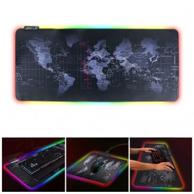 TaffGO Gaming Mouse Pad XL Peta Dunia + LED RGB 300 x 700 mm - GMS-WT5 - Black - 7