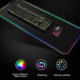TaffGO Gaming Mouse Pad Glowing RGB LED High Precision 300 x 790 x 4 mm - HY-001 - Black - 5