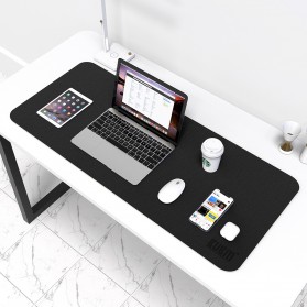 BUBM Office Mouse Pad Desk Mat Bahan Kulit 60x30cm - BGZD-RS - Black - 2