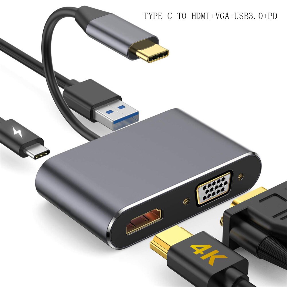 Linkey Adapter Usb Type C To Hdmi Vga Pd Charging 4k 87w D87