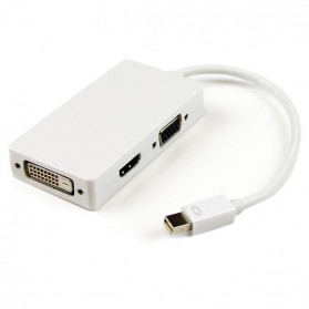 Konverter Mini Displayport ke HDMI/DVI/VGA (Thunderbolt Port Compatible) - MDP1IN3 - White