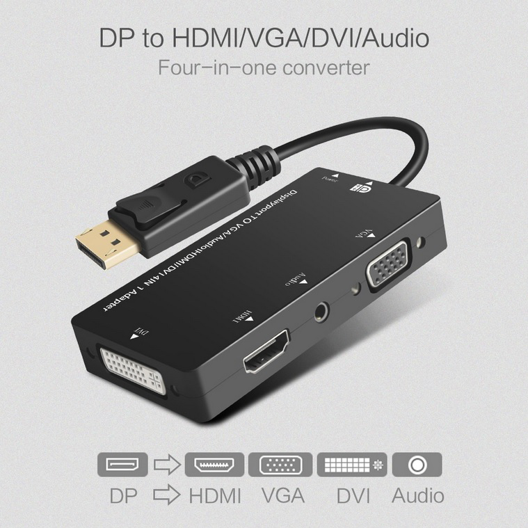 FSU Adapter Converter DisplayPort to HDMI VGA DVI with 