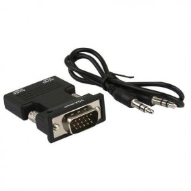 Rovtop Adaptor Converter HDMI Female to VGA Male 1080P Audio Port - HV1002 - Black