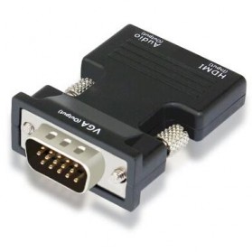 Rovtop Adaptor Converter HDMI Female to VGA Male 1080P Audio Port - HV100200 - Black - 2