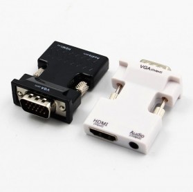 Rovtop Adapter Converter HDMI Female to VGA Male 1080P Audio Port - HV100200 - Black - 5