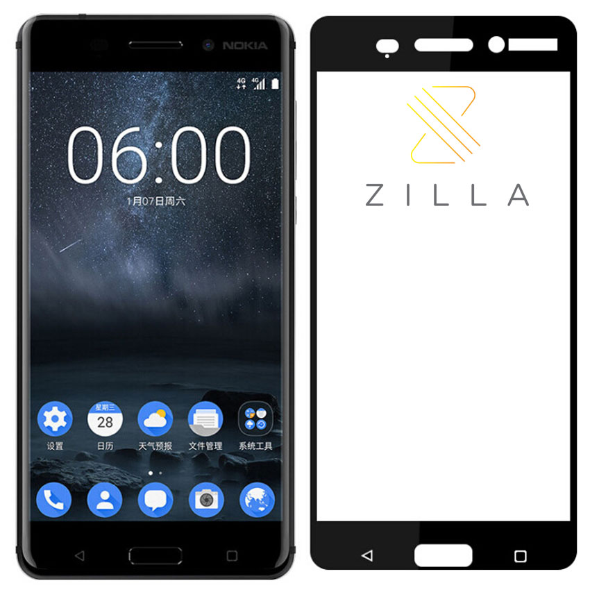 Zilla 2.5D Tempered Glass Curved Edge 9H 0.26mm for Nokia 6 .
