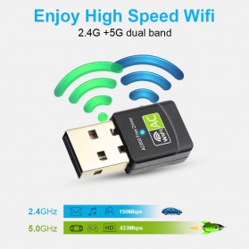 EASYIDEA Mini USB WiFi Transmitter Receiver Dongle Adapter 802.11ac 600Mbps - WL4 - Black - 4