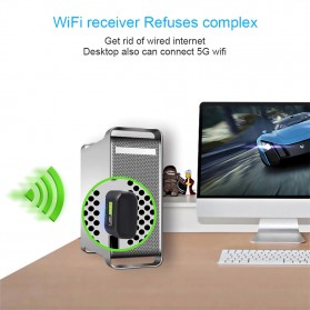 EASYIDEA Mini USB WiFi Transmitter Receiver Dongle Adapter 802.11ac 600Mbps - WL4 - Black - 9