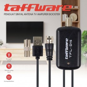 Taffware Penguat Sinyal Antena TV Amplifier Signal Booster HD DVB-T2 for Digital TV Antenna - TFL-D15 - Black