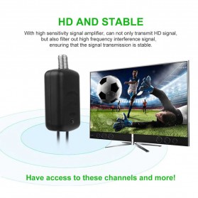 Taffware Penguat Sinyal Antena TV Amplifier Signal Booster HD DVB-T2 for Digital TV Antenna - TFL-D15 - Black - 8