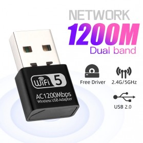 Fenvi Mini USB WiFi Transmitter Receiver Dongle Adaptor 802.11ac 1200Mbps - AC1200 - Black