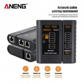 Taffware ANENG Tester Kabel Jaringan Internet Telepon Network RJ45 RJ11 - M469D - Black
