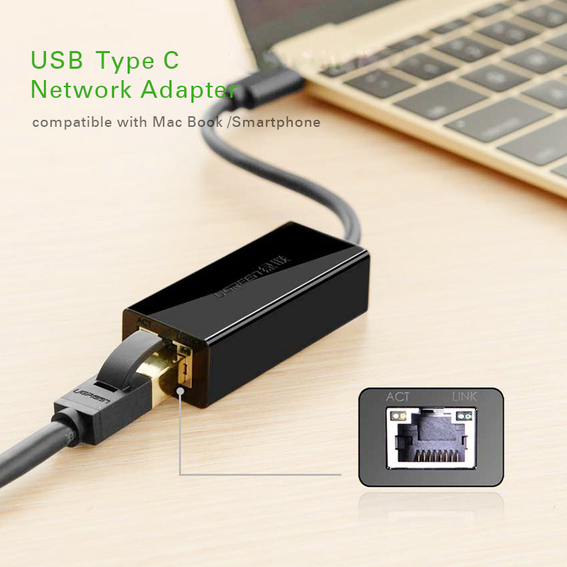 UGreen USB Type C to RJ45 Ethernet LAN Adapter - 30287