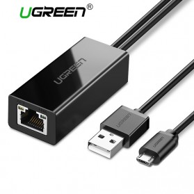 UGreen Chromecast Ethernet LAN Adapter USB 2.0 to RJ45 - Black