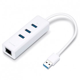 TP-Link Gigabit Ethernet LAN Adapter with 3 Port USB 3.0 Hub - UE330 - White